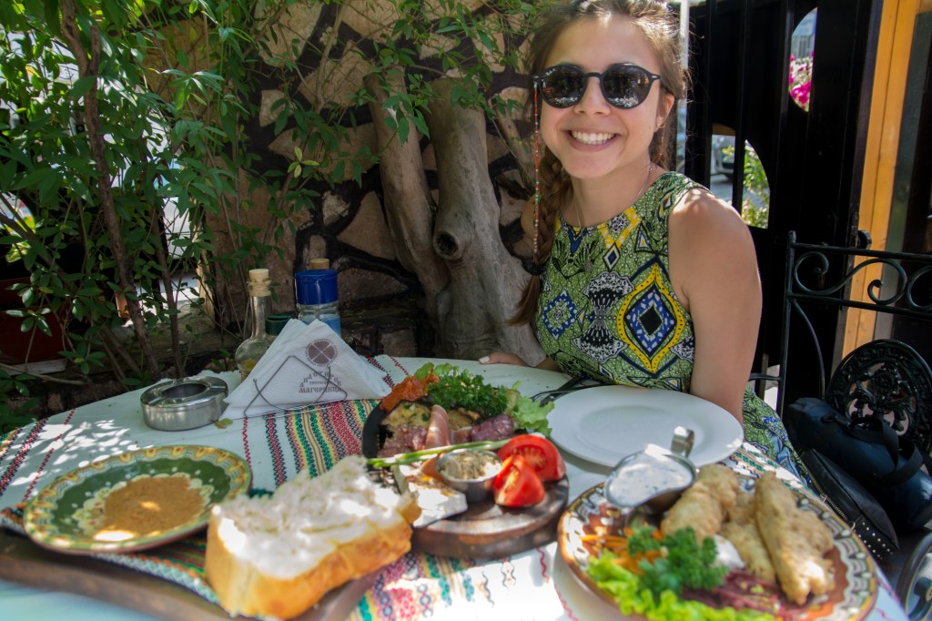 Enjoying Local Bulgarian Cuisine at Manastirska Magernitsa Restaurant - Bianca's Favourite Dish