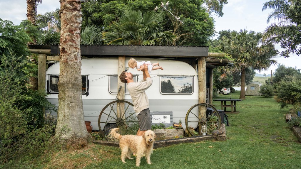 Family getaway to Pahoia in a unique Riparide accomodation with stunning views.