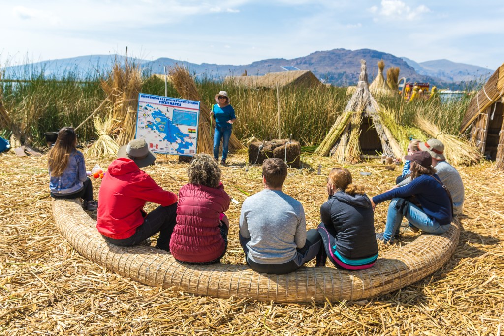 Uros people on the floating islands of Lake Titicaca - a unique community.