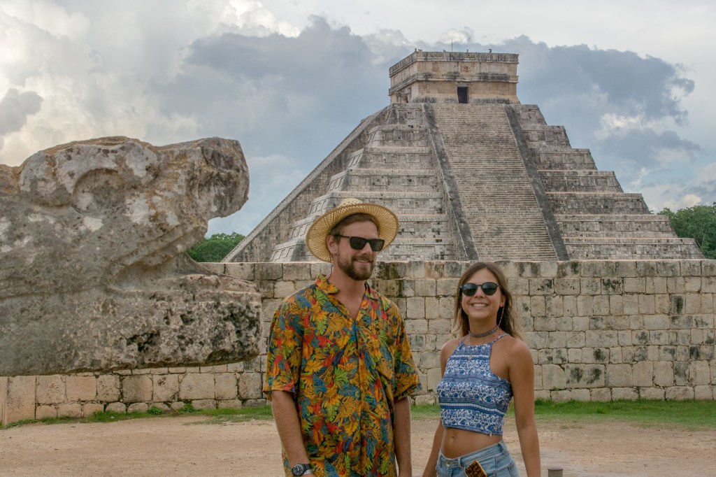 Adventurous Discovery - Bianca and Brett Exploring Chichen Itza Ruins.