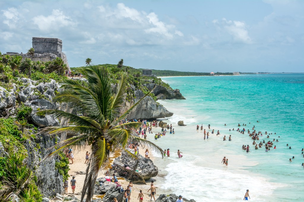 Majestic Mayan Ruins Against the Stunning Tulum Coastline.