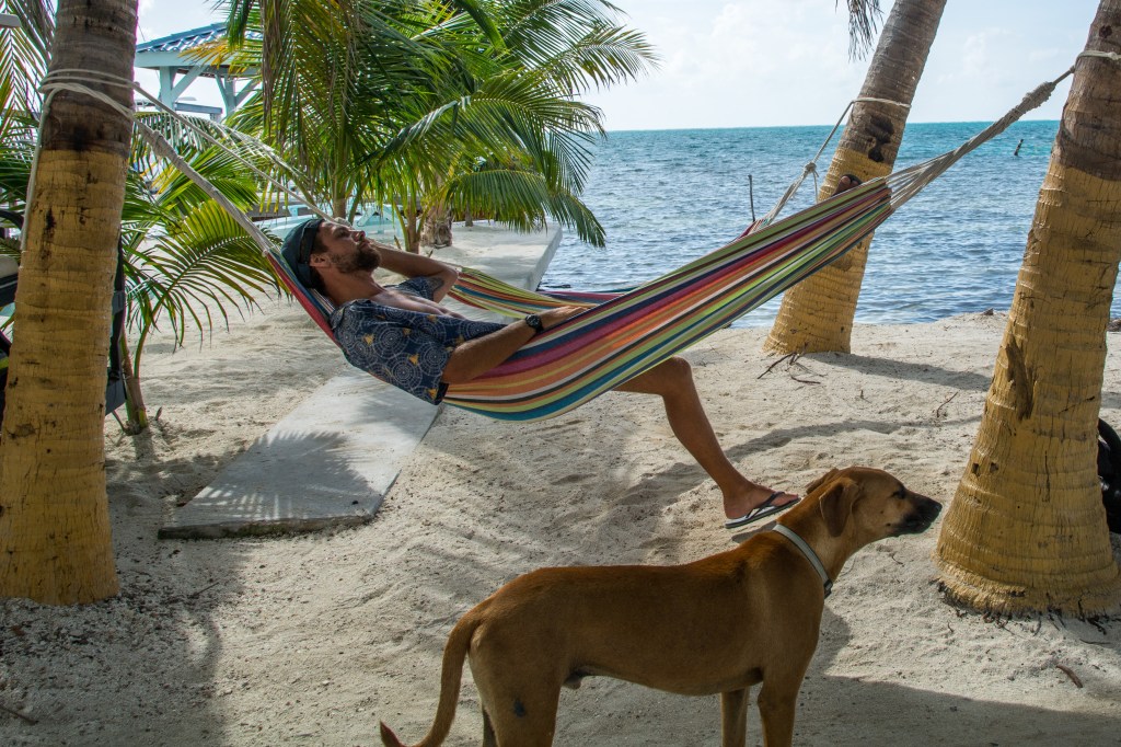 Brett Enjoying Sunbath on Caye Caulker Island - Ultimate Relaxation in Belizean Paradise