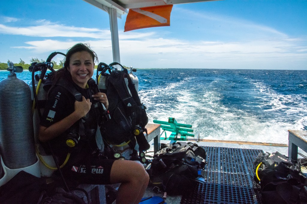 Bianca Geared Up for an Underwater Dive Adventure.