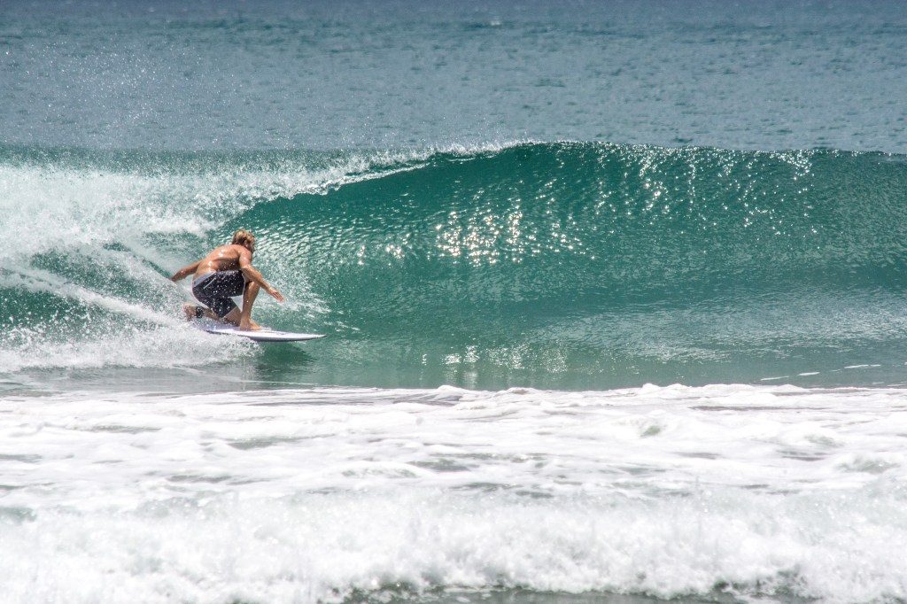 Surfing the Green Room at Playa Amarillo - Our Friend Catching the Perfect Wave