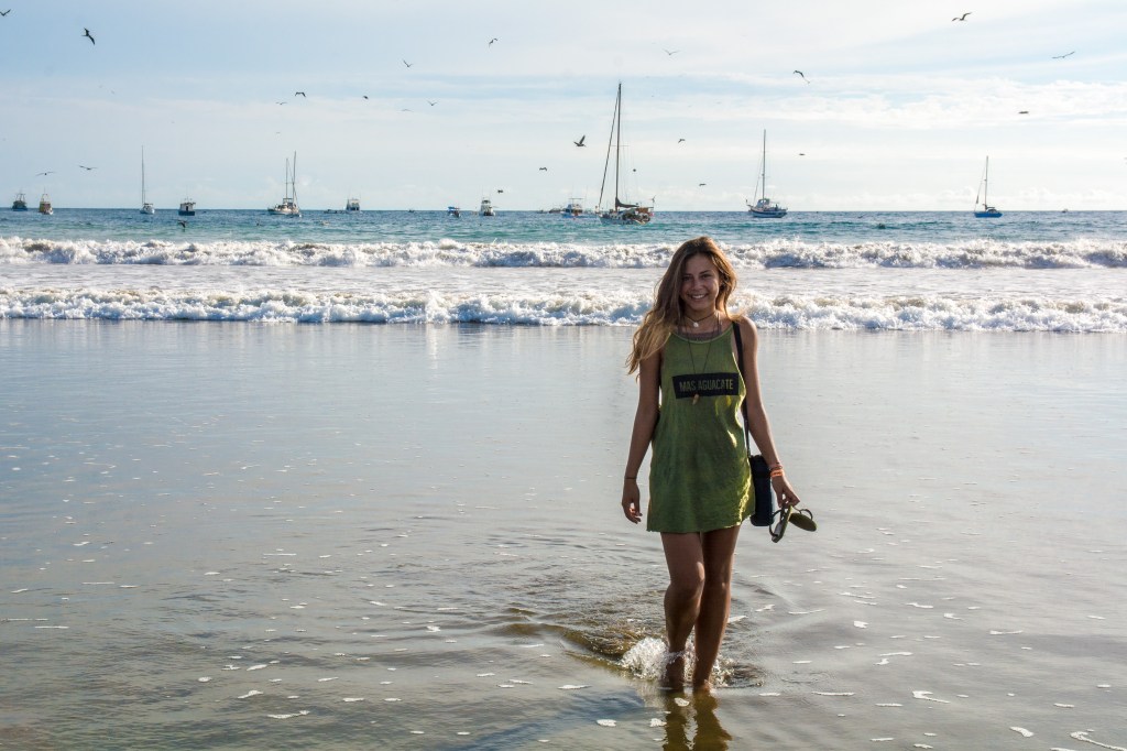 Bianca Enjoying a Scenic Stroll on San Juan Del Sur Beach