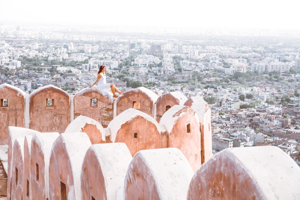 Bianca enjoying view from Amber Fort, Jaipur