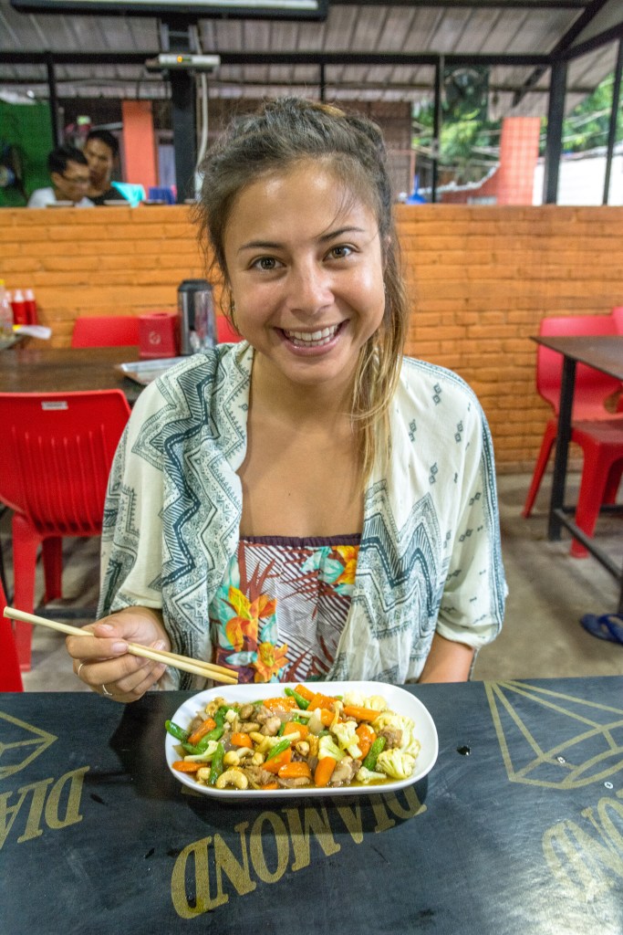 Bianca Relishing Authentic Myanmar Cuisine at Mgo Pyae San Restaurant, Bagan | Join Bianca in savoring the flavors of Myanmar at Mgo Pyae San Restaurant in Bagan. A delightful culinary journey through local tastes and traditions.