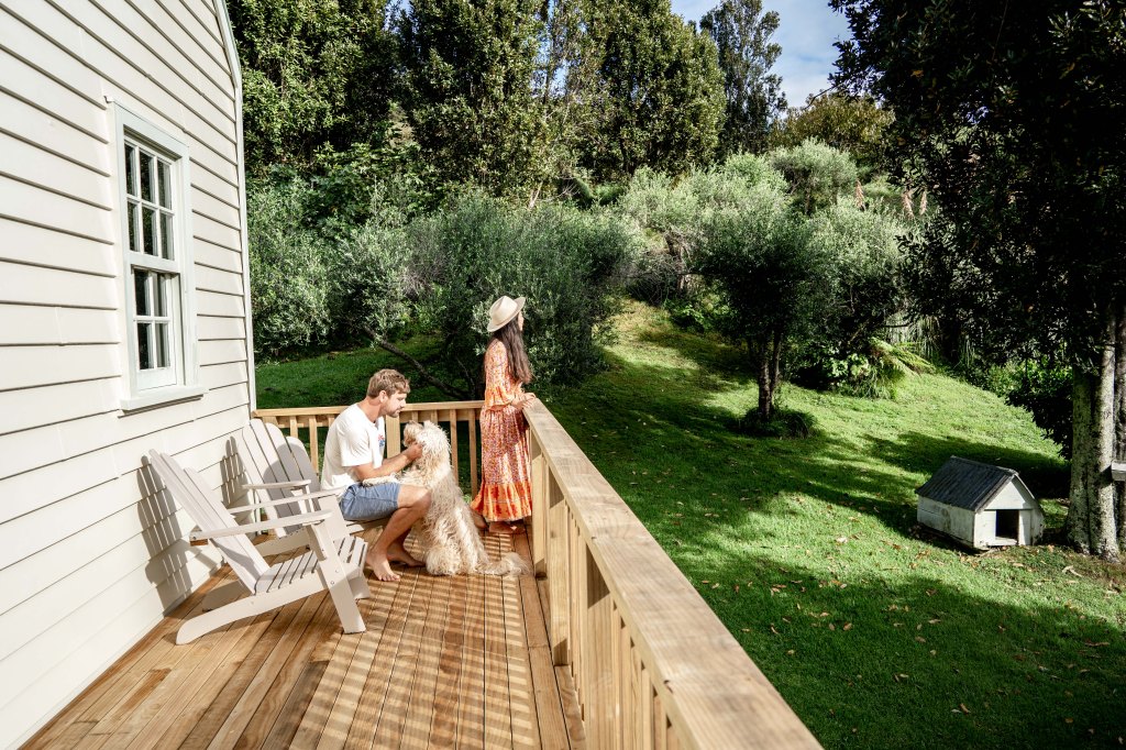 Coastal glamping at Wainui, New Zealand.