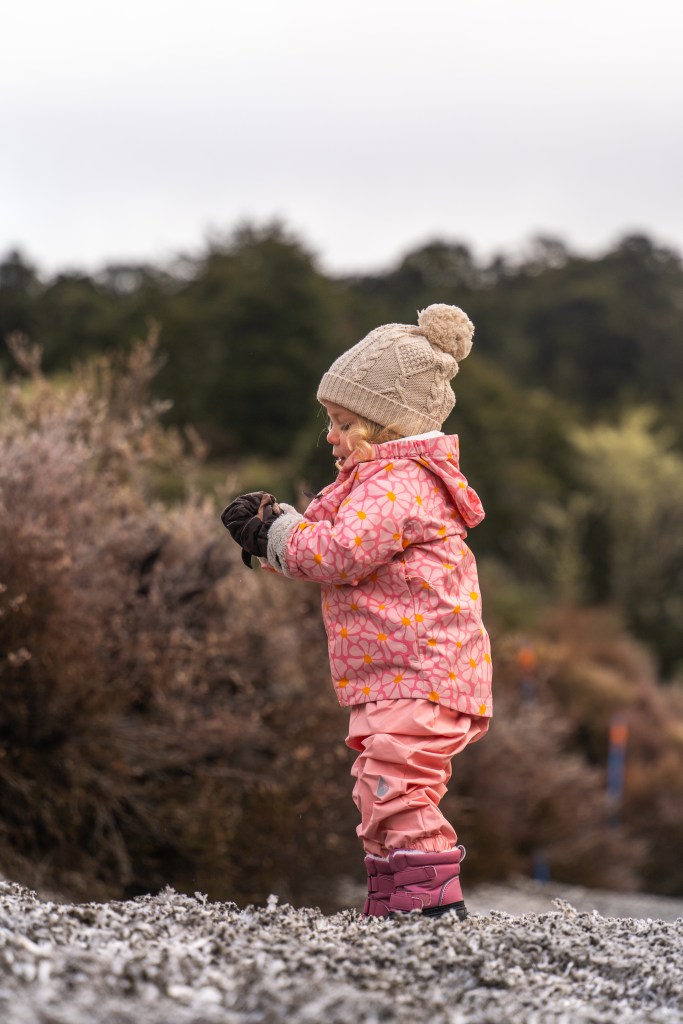 Family-friendly walk on the Waihohonu Hut Track with kids, easy hike offering stunning views of Mount Ruapehu in Tongariro National Park, New Zealand travel blog