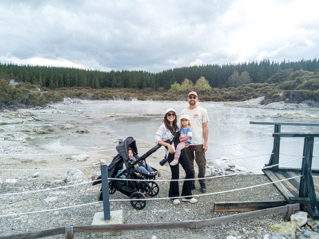 Bianca using both seats on the Baby Jogger City Select 2 pram with two children seated comfortably, showing the pram set up in double mode for family outings.